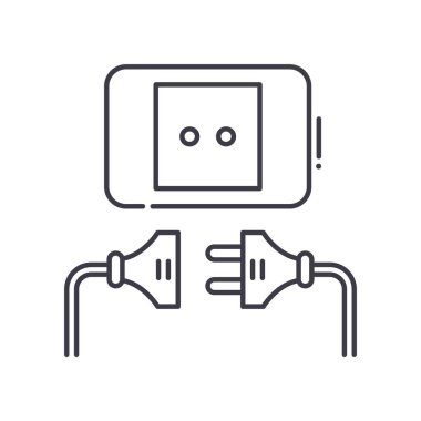 Fiş konsepti simgesini çek, doğrusal izole resimleme, ince çizgi vektörü, web tasarım işareti, düzenlenebilir konsept sembolü beyaz arkaplan üzerinde.