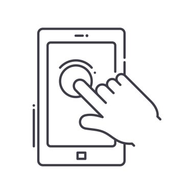 Satın alma simgesi, doğrusal izole edilmiş illüstrasyon, ince çizgi vektörü, web tasarım işareti, düzenlenebilir çizgi konsept sembolü beyaz arkaplan üzerinde.