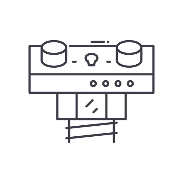 Druckschalter-Symbol, linear isolierte Illustration, dünner Linienvektor, Webdesign-Schild, Umrisskonzept-Symbol mit editierbarem Strich auf weißem Hintergrund. — Stockvektor