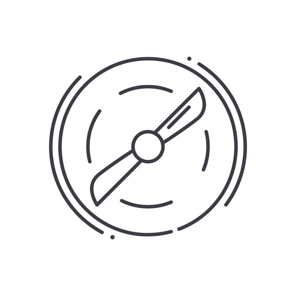 Propellerikon, linjär isolerad illustration, tunn linje vektor, webbdesign tecken, skiss koncept symbol med redigerbar stroke på vit bakgrund. — Stock vektor