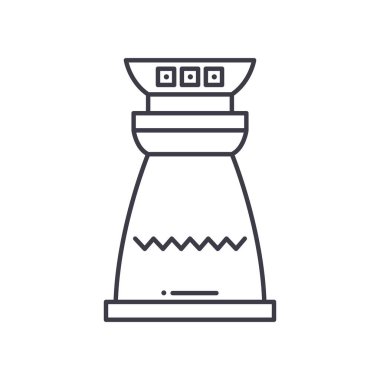 Sütun simgesi, doğrusal izole edilmiş illüstrasyon, ince çizgi vektörü, web tasarım işareti, düzenlenebilir beyaz arkaplan üzerinde çizgi konsept sembolü.