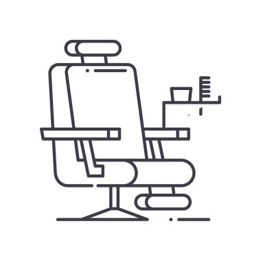 Rahat sandalye simgesi, doğrusal izole edilmiş illüstrasyon, ince çizgi vektörü, web tasarım işareti, düzenlenebilir beyaz arkaplan üzerinde çizgi konsept sembolü.