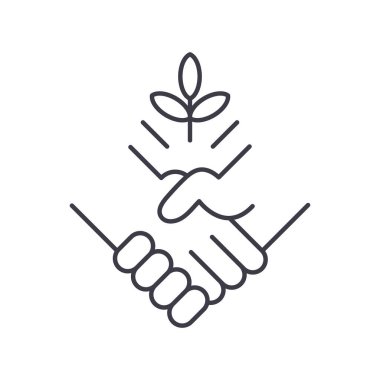 Collab oration simgesi, doğrusal izole edilmiş illüstrasyon, ince çizgi vektörü, web tasarım işareti, düzenlenebilir konsept sembolü beyaz arkaplan üzerinde.