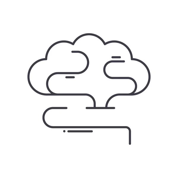 Wolkensymbol, linear isolierte Illustration, dünner Linienvektor, Webdesign-Zeichen, Umrisskonzept-Symbol mit editierbarem Strich auf weißem Hintergrund. — Stockvektor