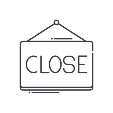 Kapat simgesi, doğrusal izole edilmiş illüstrasyon, ince çizgi vektörü, web tasarım işareti, düzenlenebilir konsept sembolü beyaz arkaplan üzerinde.