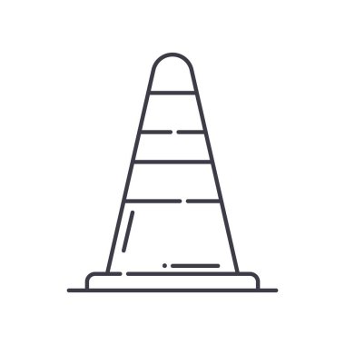 Trafik konisi simgesi, doğrusal izole edilmiş illüstrasyon, ince çizgi vektörü, web tasarım işareti, düzenlenebilir konsept sembolü beyaz arkaplan üzerinde.