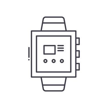 Kol saati simgesi, doğrusal izole edilmiş illüstrasyon, ince çizgi vektörü, web tasarım işareti, düzenlenebilir beyaz arkaplan üzerinde çizgi konsept sembolü.