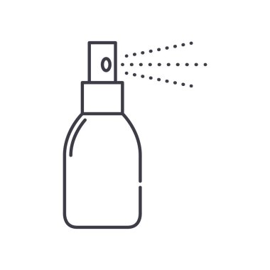 Sprey simgesi, doğrusal izole edilmiş illüstrasyon, ince çizgi vektörü, web tasarım işareti, düzenlenebilir beyaz arkaplan üzerinde çizgi konsept sembolü.