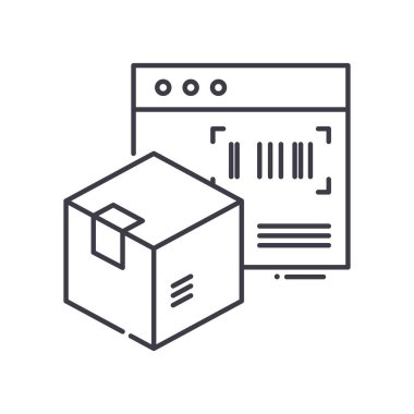 İzleme numarası simgesi, doğrusal izole edilmiş illüstrasyon, ince çizgi vektörü, web tasarım işareti, düzenlenebilir beyaz arkaplan üzerinde çizgi konsept sembolü.