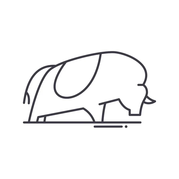 Icono de toro comercial, ilustración lineal aislada, vector de línea delgada, signo de diseño web, símbolo de concepto de contorno con trazo editable sobre fondo blanco. — Vector de stock