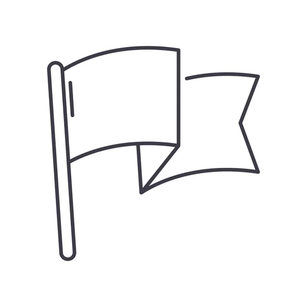 Ikona sportovní vlajky, lineární izolovaná ilustrace, vektor tenké čáry, web design sign, koncept obrysu symbol s upravitelným tahem na bílém pozadí. — Stockový vektor