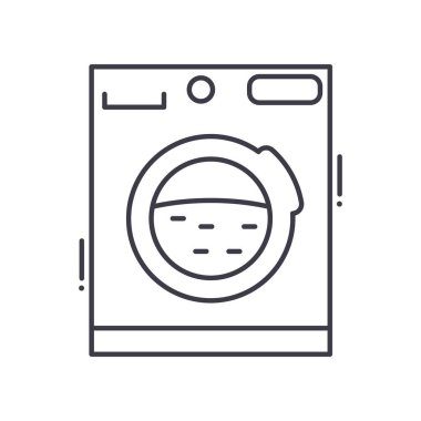 Sünger sembolü simgesi, doğrusal izole resimleme, ince çizgi vektörü, web tasarım işareti, düzenlenebilir konsept sembolü beyaz arkaplanda..