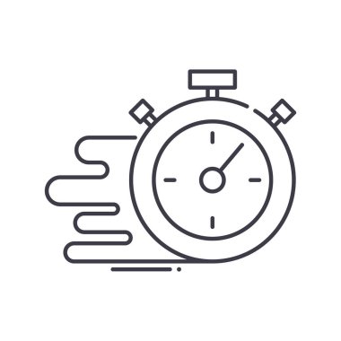 Hız optimizasyon simgesi, doğrusal izole resimleme, ince çizgi vektörü, web tasarım işareti, düzenlenebilir konsept sembolü beyaz arkaplan üzerinde.