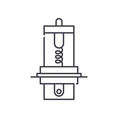 Buji simgesi, doğrusal izole edilmiş illüstrasyon, ince çizgi vektörü, web tasarım işareti, düzenlenebilir beyaz arkaplan üzerinde çizgi konsept sembolü.