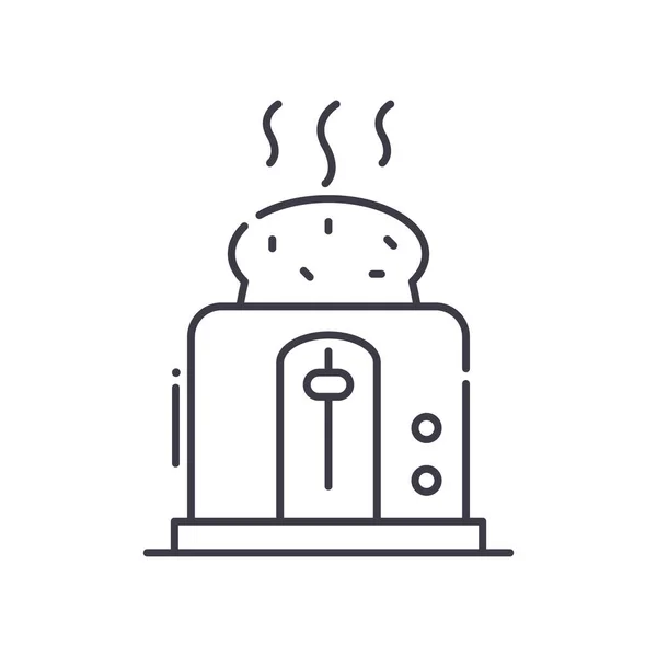 Toaster-Symbol, linear isolierte Illustration, dünner Linienvektor, Webdesign-Zeichen, Umrisskonzept-Symbol mit editierbarem Strich auf weißem Hintergrund. — Stockvektor