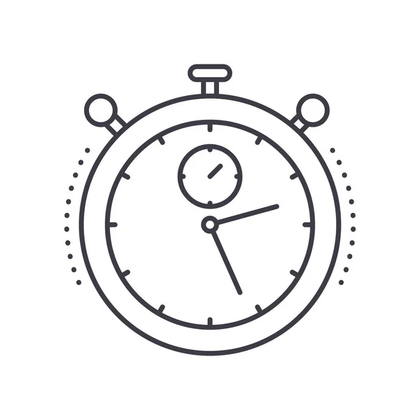 Icône de concept de chronomètre sport, illustration linéaire isolée, vecteur de ligne mince, signe de conception Web, symbole de concept de contour avec trait modifiable sur fond blanc. — Image vectorielle