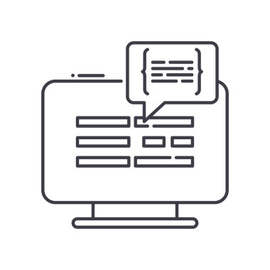 Dil simgesi, doğrusal izole edilmiş illüstrasyon, ince çizgi vektörü, web tasarım işareti, düzenlenebilir beyaz arkaplan üzerinde çizgi konsept sembolü.