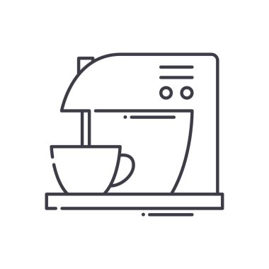 Mutfak karıştırıcı simgesi, doğrusal izole edilmiş illüstrasyon, ince çizgi vektörü, web tasarım işareti, düzenlenebilir konsept sembolü beyaz arkaplanda..