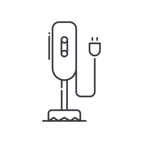 Icône du mélangeur à main de cuisine, illustration linéaire isolée, vecteur de ligne mince, panneau de conception Web, symbole de concept de contour avec trait modifiable sur fond blanc. — Image vectorielle