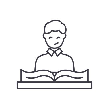 Ders programı simgesi, doğrusal izole edilmiş illüstrasyon, ince çizgi vektörü, web tasarım işareti, düzenlenebilir çizgi konsept sembolü beyaz arkaplan üzerinde.