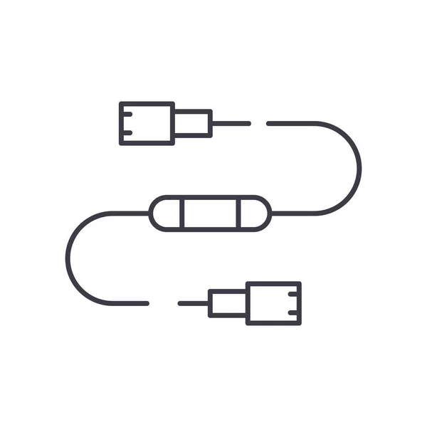 Icono de tecnología de conexión, ilustración lineal aislada, vector de línea delgada, signo de diseño web, símbolo de concepto de contorno con trazo editable sobre fondo blanco. — Archivo Imágenes Vectoriales