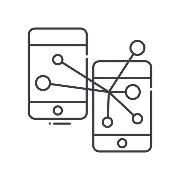 Icône de connexion, illustration linéaire isolée, vecteur de ligne mince, panneau de conception Web, symbole de concept de contour avec trait modifiable sur fond blanc. — Image vectorielle