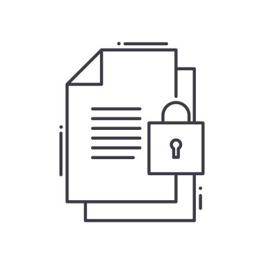 Güvenilir belge simgesi, doğrusal izole edilmiş illüstrasyon, ince çizgi vektörü, web tasarım işareti, düzenlenebilir konsept sembolü beyaz arkaplan üzerinde.