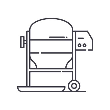 Somut karışım simgesi, doğrusal izole edilmiş illüstrasyon, ince çizgi vektörü, web tasarım işareti, düzenlenebilir beyaz arkaplan üzerinde çizgi konsept sembolü.