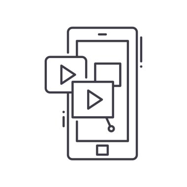 İçerik üretim simgesi, doğrusal izole illüstrasyon, ince çizgi vektörü, web tasarım işareti, düzenlenebilir çizgi konsept sembolü beyaz arkaplan üzerinde.