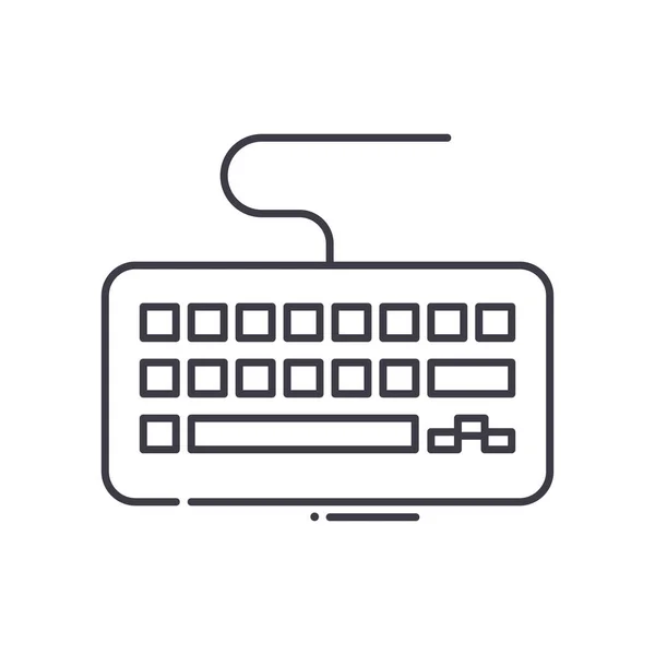 Dator tangentbord koncept ikon, linjär isolerad illustration, tunn linje vektor, webbdesign tecken, skiss koncept symbol med redigerbar stroke på vit bakgrund. — Stock vektor