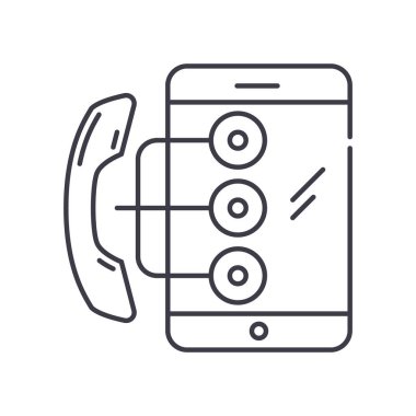 Kişi seçenekleri simgesi, doğrusal izole resimleme, ince çizgi vektörü, web tasarım işareti, düzenlenebilir çizgi konsept sembolü beyaz arkaplan üzerinde.