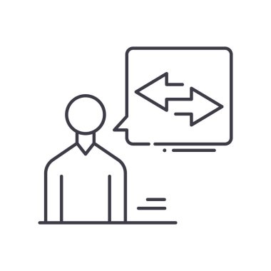 Tepkili tasarım ortam simgesi, doğrusal izole resimleme, ince çizgi vektörü, web tasarım işareti, düzenlenebilir konsept sembolü beyaz arkaplan üzerinde.