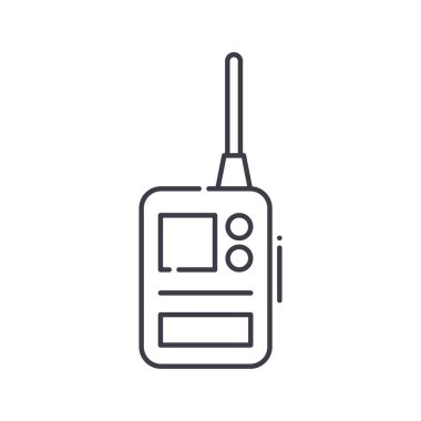 Uzak flaş simgesi, doğrusal izole resimleme, ince çizgi vektörü, web tasarım işareti, düzenlenebilir çizgi konsept sembolü beyaz arkaplan üzerinde.