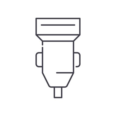 Usb şarj simgesi, doğrusal izole resimleme, ince çizgi vektörü, web tasarım işareti, düzenlenebilir konsept sembolü beyaz arkaplan üzerinde.