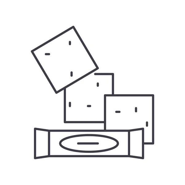 Icono de cubo de azúcar, ilustración lineal aislada, vector de línea delgada, signo de diseño web, símbolo de concepto de contorno con trazo editable sobre fondo blanco. — Vector de stock