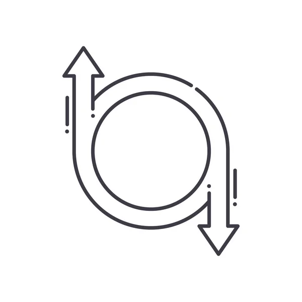 Значок со стрелкой поворота, линейная изолированная иллюстрация, вектор тонкой линии, знак веб-дизайна, символ концепции контура с редактируемым штрихом на белом фоне. — стоковый вектор