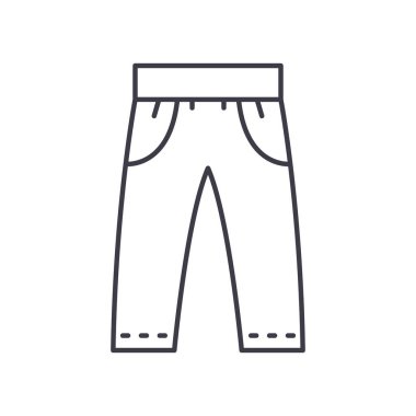 Pantolon simgesi, doğrusal izole edilmiş illüstrasyon, ince çizgi vektörü, web tasarım işareti, düzenlenebilir beyaz arkaplan üzerinde çizgi konsept sembolü.