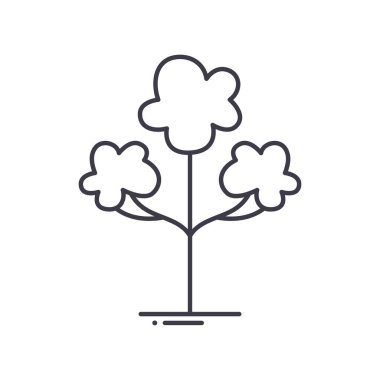 Ağaç simgesi, doğrusal izole edilmiş illüstrasyon, ince çizgi vektörü, web tasarım işareti, beyaz arkaplan üzerinde düzenlenebilir çizgi konsept sembolü.