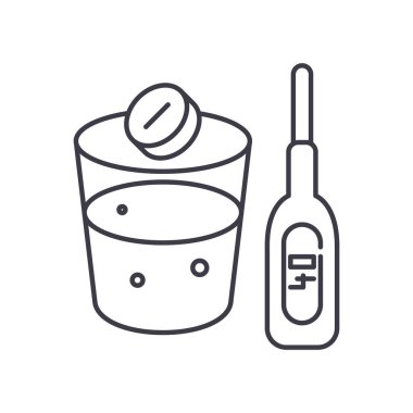 Ateşi azaltma ikonu, doğrusal izole edilmiş illüstrasyon, ince çizgi vektörü, web tasarım işareti, düzenlenebilir konsept sembolü beyaz arkaplan üzerinde.