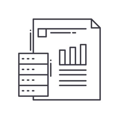 İstatistik simgesi, doğrusal izole edilmiş illüstrasyon, ince çizgi vektörü, web tasarım işareti, düzenlenebilir konsept sembolü beyaz arkaplan üzerinde.