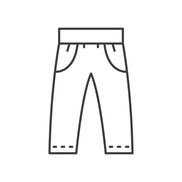 Icône de pantalon, illustration linéaire isolée, vecteur de ligne mince, signe de conception Web, symbole de concept de contour avec trait modifiable sur fond blanc. — Image vectorielle