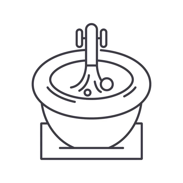 Icône de spa Stream, illustration linéaire isolée, vecteur de ligne mince, panneau de conception Web, symbole de concept de contour avec trait modifiable sur fond blanc. — Image vectorielle
