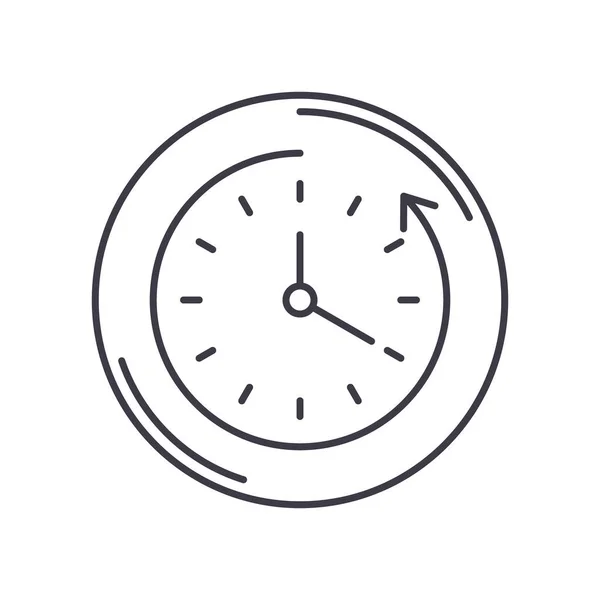 Apague el icono del reloj, ilustración aislada lineal, vector de línea delgada, signo de diseño web, símbolo de concepto de contorno con trazo editable sobre fondo blanco. — Archivo Imágenes Vectoriales