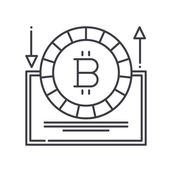 Icône de frais de transaction, illustration linéaire isolée, vecteur de ligne mince, panneau de conception Web, symbole de concept de contour avec trait modifiable sur fond blanc. — Image vectorielle