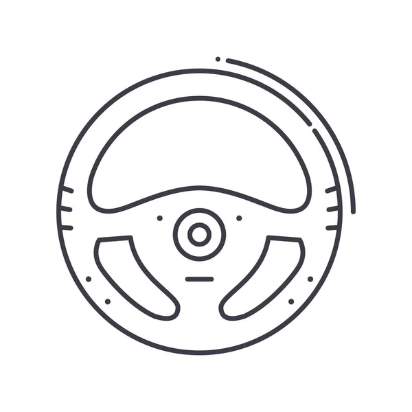 스테이링 휠 아이콘, 선형외진 일러스트, 얇은 선 벡터, 웹 디자인 사인, 윤곽 기호 개념 심볼 흰색 배경에 editable 스트로크. — 스톡 벡터