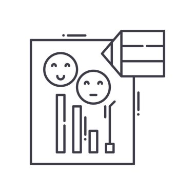 Puanlama çizelgesi simgesi, doğrusal izole resimleme, ince çizgi vektörü, web tasarım işareti, düzenlenebilir konsept sembolü beyaz arkaplan üzerinde.