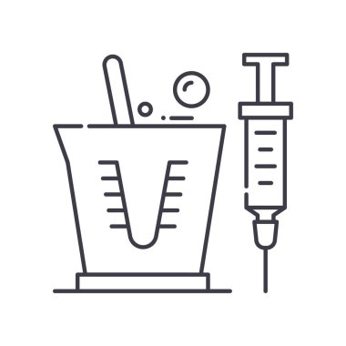 Bilimsel formül simgesi, doğrusal izole edilmiş illüstrasyon, ince çizgi vektörü, web tasarım işareti, düzenlenebilir beyaz arkaplan üzerinde çizgi konsept sembolü.