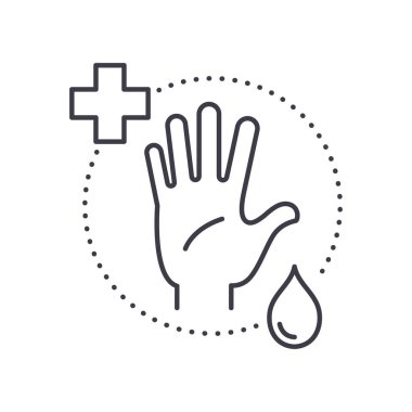 Temizlik ikonu, doğrusal izole edilmiş illüstrasyon, ince çizgi vektörü, web tasarım işareti, beyaz arkaplanda düzenlenebilir inme ile ana konsept sembolü.