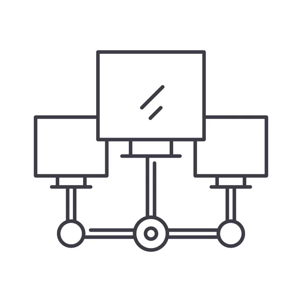 로컬로 컬 네트워크 아이콘, 선형외진 일러스트, 얇은 줄 벡터, 웹 디자인 기호, 윤곽 기호 개념 심볼 흰색 배경에 editable 스트로크. — 스톡 벡터