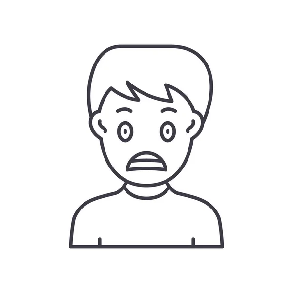 Scare icon, linear isolated illustration, thin line vector, web design sign, outline 컨셉트 심볼과 함께 흰색 배경에 editable 스트로크로. — 스톡 벡터